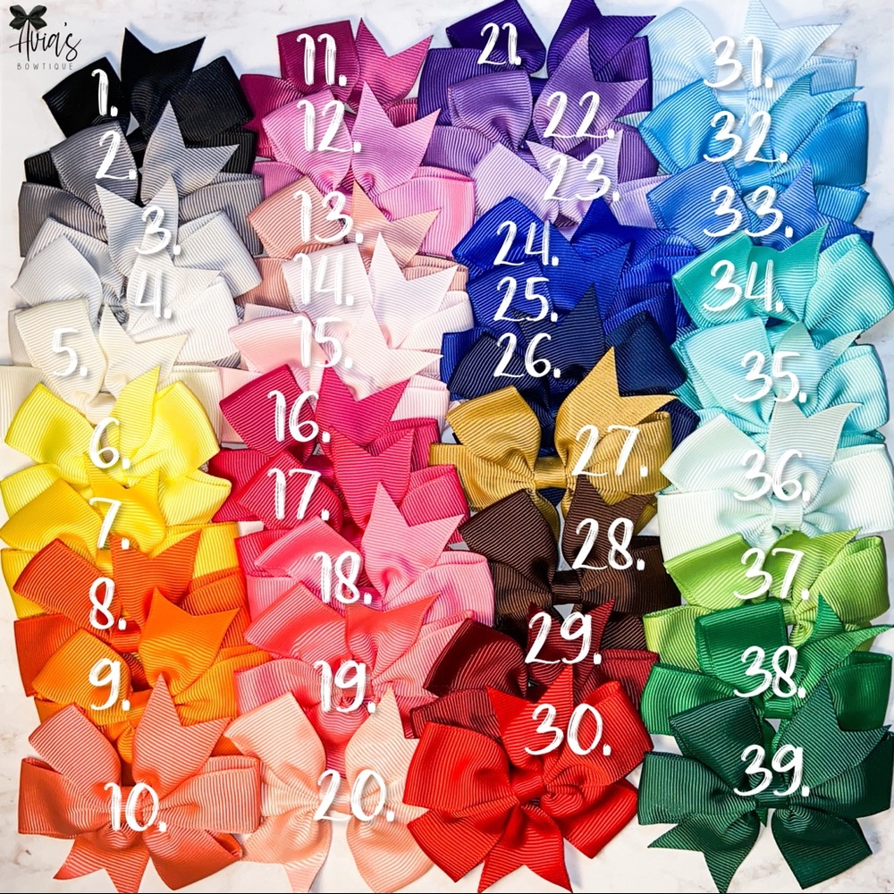Hair Bows - SET of 39 - baby bows - girls hairbows